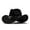 Black, variant on Western Style Cowboy Hat Wide Brim Hat Felt Fedora With Feather For Outdoor Riding And Travel Grey