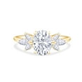 thumbnail image 2 of AFFY 3.33 CT Center 10X8MM Oval, Marquise & Round Cut Moissanite Diamond Marquise Cluster Wedding Bridal Ring Set In 10K Solid Yellow Gold-8.5, 2 of 5