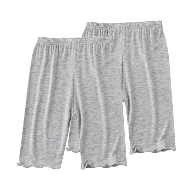 Odeerbi 2-13 Años Niñas 2 Pcs Modal Bike Shorts Cintura Alta Seguridad Bajo Vestido Slip Shorts Yoga Dance Shorts Verano Bermudas Shorts Pantalones de Color Sólido