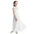 thumbnail image 2 of Alvivi Kids Girls A-Line Chiffon One Shoulder Flower Girl Dress Junior Bridesmaid Wedding Party Pageant Prom Dresses White 8, 2 of 7