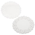 thumbnail image 1 of Uxcell 100 piezas de doilies de papel de encaje de 12.5 pulgadas redondos desechables decorativos para pasteles y postres, 1 of 7