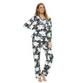 thumbnail image 3 of MintLimit Women's Floral Long Sleeve V-neck Button Down Pocket Shirt and Pants Pyjamas Sleepwear Lounge Pajamas, 3 of 4