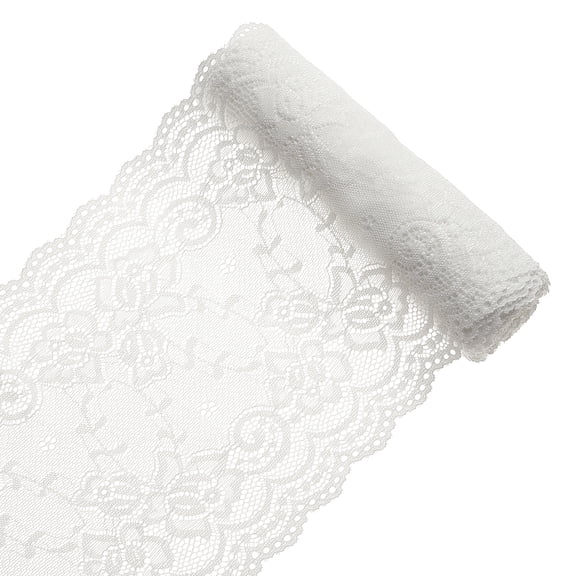 Elastic Lace Trim Lace Ribbon For Sewing Decoration White 186mm