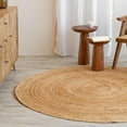HOMEMONDE Natural Fiber Jute Round Rugs 5 FT Braided Circle Area Rug