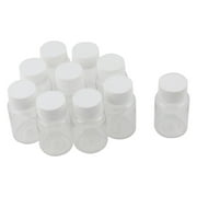 Unique Bargains 10Pcs White Cap Plastic Reagent Storage Bottle Container 80ml for Laboratory