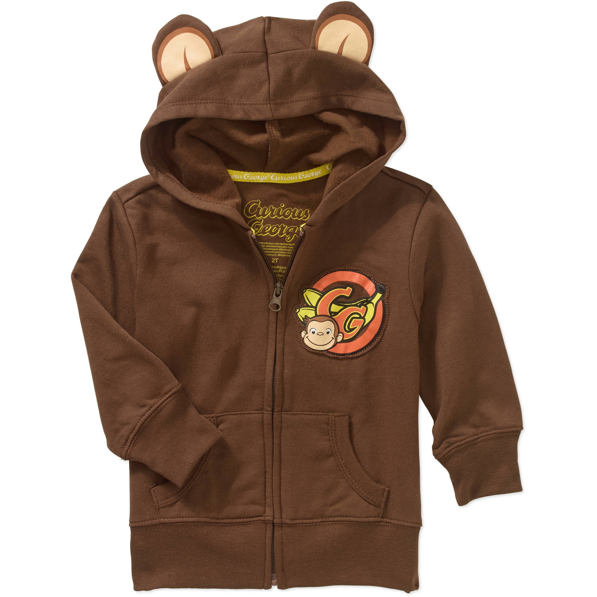 CURIOUS GEORGE BROWN HOODIE JACKET 18-24 MONTHS BOYS GIRLS