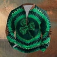 thumbnail image 3 of Penkiiy Día de San Patricio de hombre 1/4 Sweatshirt de cuello cremallera Shamrock Camisa irlandesa de manga larga L Multicolor, 3 of 3