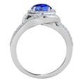 thumbnail image 4 of Mauli Jewels Engagement Rings for Women 1.91 Carat Halo Split Shank Interwined Design Tanzanite prong 14k White Gold, 4 of 8
