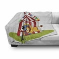 thumbnail image 2 of Circus Soft Flannel Fleece Throw Blanket, Lion Jumping Through the Ring with Circus Tent Celebration Performance Show, Cozy Plush for Indoor and Outdoor Use, 70" x 90", Multicolor, by Ambesonne, 2 of 5