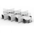 thumbnail image 5 of Offex 48x30" Contemporary Aluminum Sneeze Guard Desk Divider in Frosted Clear, 5 of 7