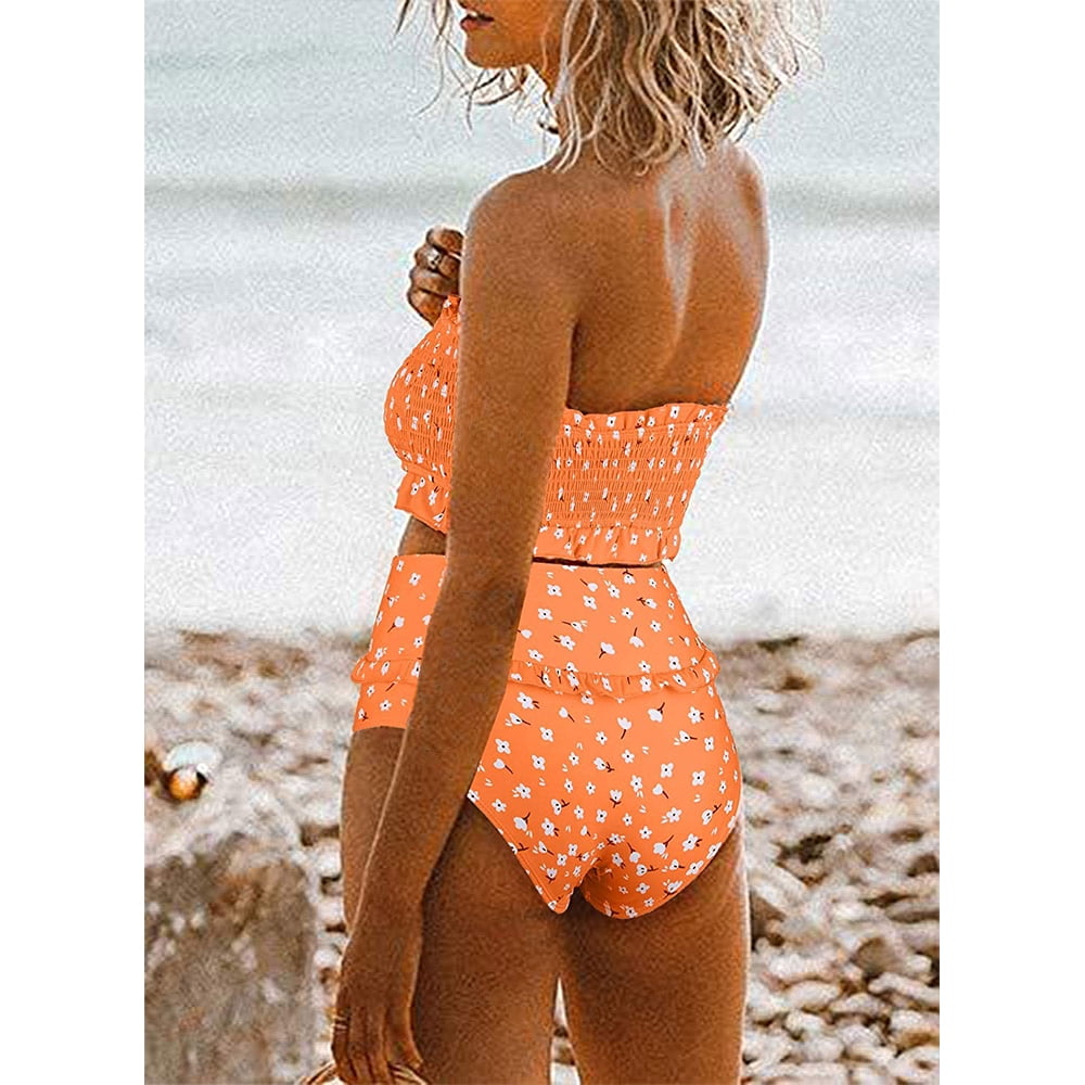 SOLY HUX Women's Halter Triangle Bikini Set - Cheeky Two Piece Swimsuit