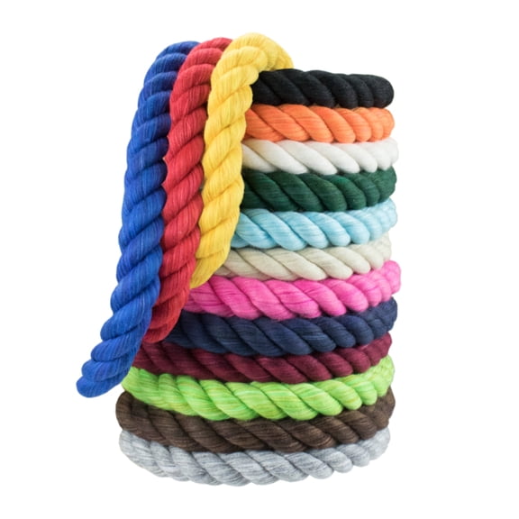 WCP Twisted Cotton Rope 3 Strand Natural Artisan Cord 1/4 Inch, 1/2 Inch Super Soft by the Foot in Multiple Lengths
