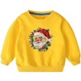 thumbnail image 2 of Odeerbi Kids Girls Christmas Cotton Hoodies Fall Winter Pullover Hooded Sweatshirts Fall Winter Santa Claus Print Long Sleeve Sweater Top Kids Clothes Yellow, 2 of 5