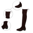 thumbnail image 6 of Gyexs Over The Knee Boots for Women Platform Thigh High Pull on Booties Heel Round Toe Long Boots Fall Winter Shoes #02 Coffee & Size 7, 6 of 9