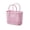 Pink, variant on Plastic Storage Basket Large Portable Plastic Storage Basket, Pink Foldable Laundry Hamper Basket for Bathroom Organization, Handheld Carrying Basket for Home Closet Shelves Portable Laundry Basket