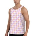thumbnail image 2 of Gukieu Heart Buffalo Plaid Print Men's Quick Dry Fitness Vest, Round Neck Sleeveless Fitness Bodybuilding Top-XX-Large, 2 of 7
