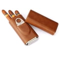thumbnail image 3 of 3 Finger Humidors Leather Cedar Lined Cigar Humidor Silver Cigar Cutter, 3 of 5