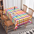 thumbnail image 4 of Tchckioa Colorful Grid Tablecloth for Kitchen,Rectangle Waterproof Table Cover Decor,60x120 Inch, 4 of 5