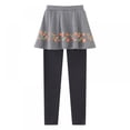 thumbnail image 6 of SYNPOS Toddler Girls Footless Leggings with Ruffle Tutu Skirt Stretchy Pants Teenage Child Tight Legging 3-11 Years, 6 of 7