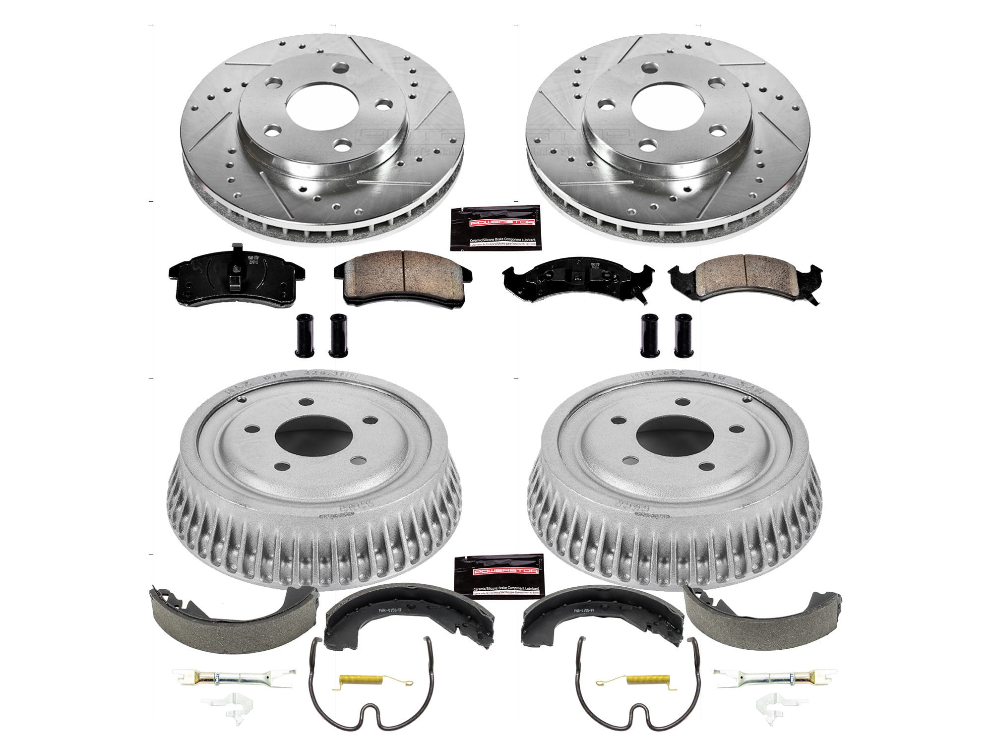 PowerStop Front and Rear Z23 Evolution Sport Brake Pad Rotor Drum and Shoe Kit Fits: BUICK CHEVROLET OLDSMOBILE PONTIAC Select Models K15122DK