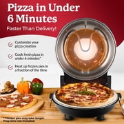 Granitestone PIEZANO 12 Inch Electric Indoor Pizza Oven Heats up to 800˚F, Pizza Maker w/ Ceramic Stone for Crispy Crust Pizza, Cooks in Under 6 Min, Countertop, Heat Control, Slicer & Scraper