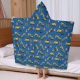 thumbnail image 5 of Cartoon Construction Vehicles Traffic Signs Hooded Bath Towel，60"x35" for Ages 3 To 12 Kids, Quick Dry Lightweight Soft Microfiber Hood Beach Towel Cover Up for Kids, 5 of 7