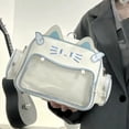 thumbnail image 3 of Bolso tipo bandolera con diseño de gato japonés kawaii de estilo coreano Y2K, de PU, transparente, con bolsillo para chicas, estilo estético, a la moda, para mujer, 3 of 5