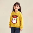 thumbnail image 3 of Tfken Hoodies For Girls Christmas Long Sleeve Santa Claus Print Sweatshirt Soft Fall Hooded Yellow Tops Size 6-7 Years, 3 of 3