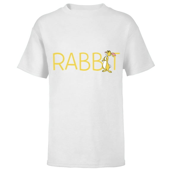 Disney Winnie the Pooh Rabbit Classic Lettering - Short Sleeve T-Shirt for Kids - Customized-White