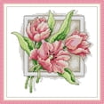 thumbnail image 2 of Cuadros Decorativos Bordado parcial Hilo de algodón ecológico Kit de punto de cruz de tulipán impreso de 14 quilates (HA020) Wdftyju  embutido en tela, 2 of 9