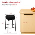 thumbnail image 3 of Ktaxon 24" Backless Bar Stools Set of 4, Modern Swivel Barstools with Footrest, Teddy Fleece Padded Counter Height Barstool Chairs 4 pcs, Black, 3 of 7