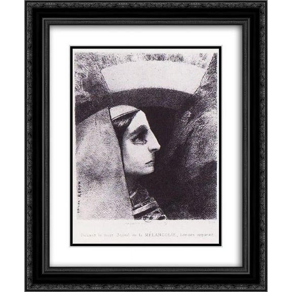Odilon Redon 2x Matted 20x24 Black Ornate Framed Art Print 'Lenor appears in front of the black sun of melancholy'
