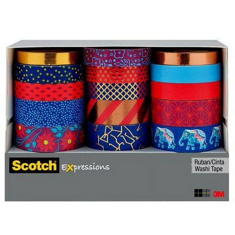 Scotch® Expressions Washi Tape C314-P64, .59 in x 393 in (15 mm x 10 m)  Green Grass