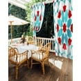 thumbnail image 5 of nqOlkjepod Outdoor Curtains for Patio Waterproof, Boho Geometric Outdoor Privacy Panels Grommet, Turquoise Red Ethnic Tribal Abstract Pattern Blackout Outside Curtains for Porch 54"x95", 2 Panels, 5 of 8