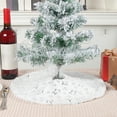 thumbnail image 2 of Cheapark White Snowflake Christmas Tree Skirt Carpet - Noel Apron Ornament, Festive Mat for Home Xmas Tree Decor, 2 of 6