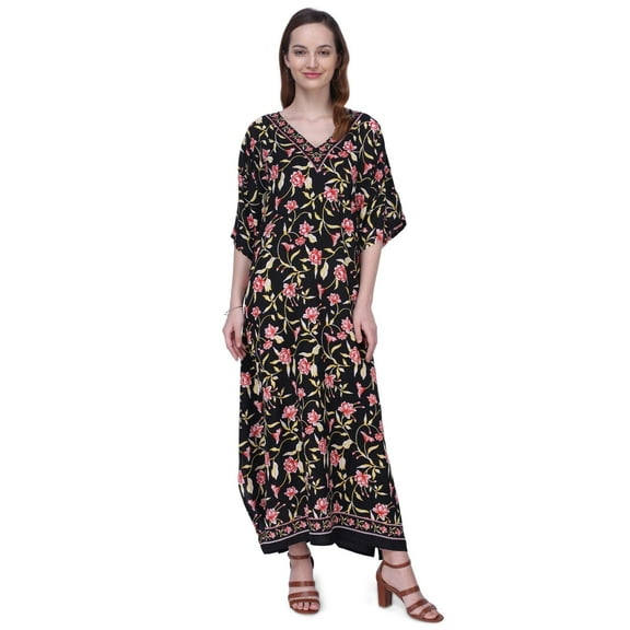 Miss Lavish London Kaftan Dress - Caftans for Women - Women's Caftans Suiting Teens to Adult Women in Regular to Plus Size [151-BLACK 6-12]