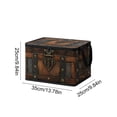 thumbnail image 3 of Yaayu Vintage Treasure Chest Storage Box, Foldable Non-Woven Organizer with Handle, Office Storage & Organization for Bedroom Closet, Brown, 3 of 9