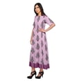 thumbnail image 2 of Moomaya Robe Plissée Imprimée Tunique à Manches au Coude Tenue d'Été Kurti pour Femmes, 2 of 5