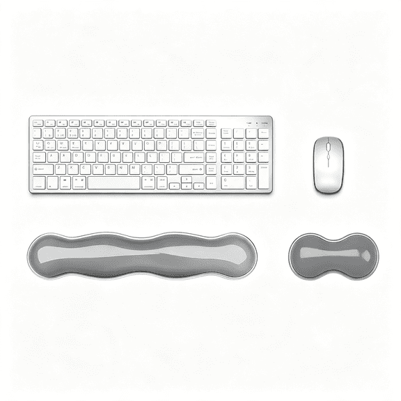 GJX Update Gel Keyboard Wrist Rest & Mouse Wrist Rest Set – Silicone Wrist Support Pad for Pain Relief, Effortless Typing, Gaming, Computer, Laptop, Office – Anti-Slip Base, Easy to Clean