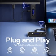 Wireless HDMI Transmitter and Receiver, 197FT/60M Extender, 4K Input 1080P Output, 2.4G/5G Plug and Play