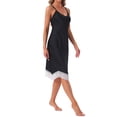 thumbnail image 4 of INSPIRE CHIC Women's Mother's Day Satin Nightgowns Lace Trim Cross Spaghetti Straps Camisole Nightshirt Lingerie Slip Silky Pajama Dress S Black, 4 of 6