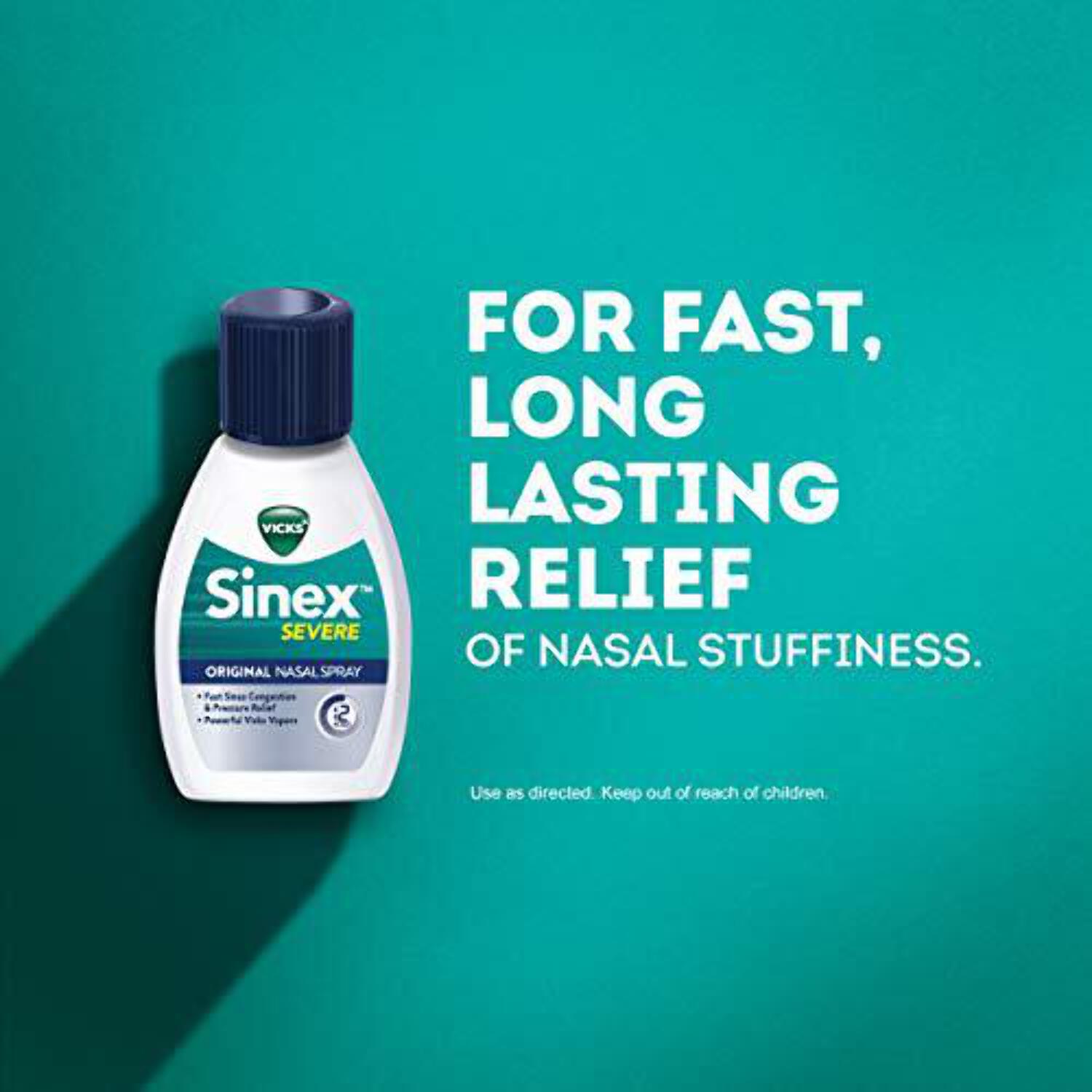 Vicks Sinex Severe Original Nasal Spray, Decongestant Medicine, Relief from Stuffy Nose due to Cold or Allergy, & Nasal Congestion, Sinus Pressure Relief, 0.5 fl oz - image 5 of 8