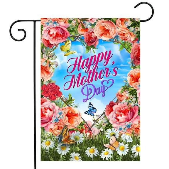 Briarwood Lane Mother's Day Floral Heart Garden Flag