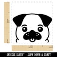 thumbnail image 2 of Peeking Pug Dog Self-Inking Rubber Stamp Ink Stamper - Green Ink - Small 1 Inch, 2 of 7