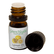 Lemon Essential Oil - 1/6 fl oz (5 ml) Glass Bottle w/ Euro Dropper - 100% Pure Essential Oil by GreenHealth