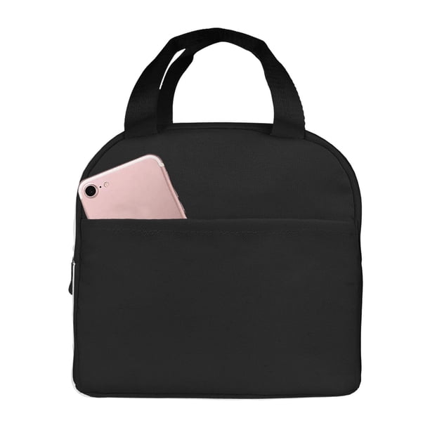 Easygdp Black Bolsa Térmica Premium - Tela Oxford Impermeable, Gran Capacidad, Bolsillo Frontal, Unisex para Trabajo, Escuela, Actividades al Aire Libre y Picnics