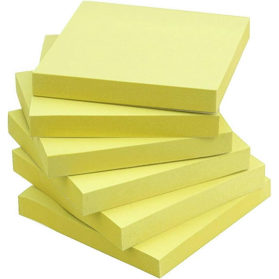 Sticky Notes 3x3 Self-Adhesive Sticky Notes, 6-pack, 100 notes per pack, brightly colored