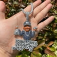 thumbnail image 3 of Dubss Iced Out Pendant for Men I Don’t Give Necklace Prong Charm Real Gold Plated Hip Hop Fashion Jewelry, 3 of 5