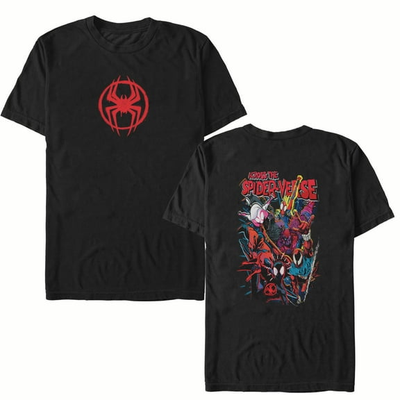 Mens Marvel: Spider-Man: Across the Spider-Verse Classic Logo and Collage T Shirt