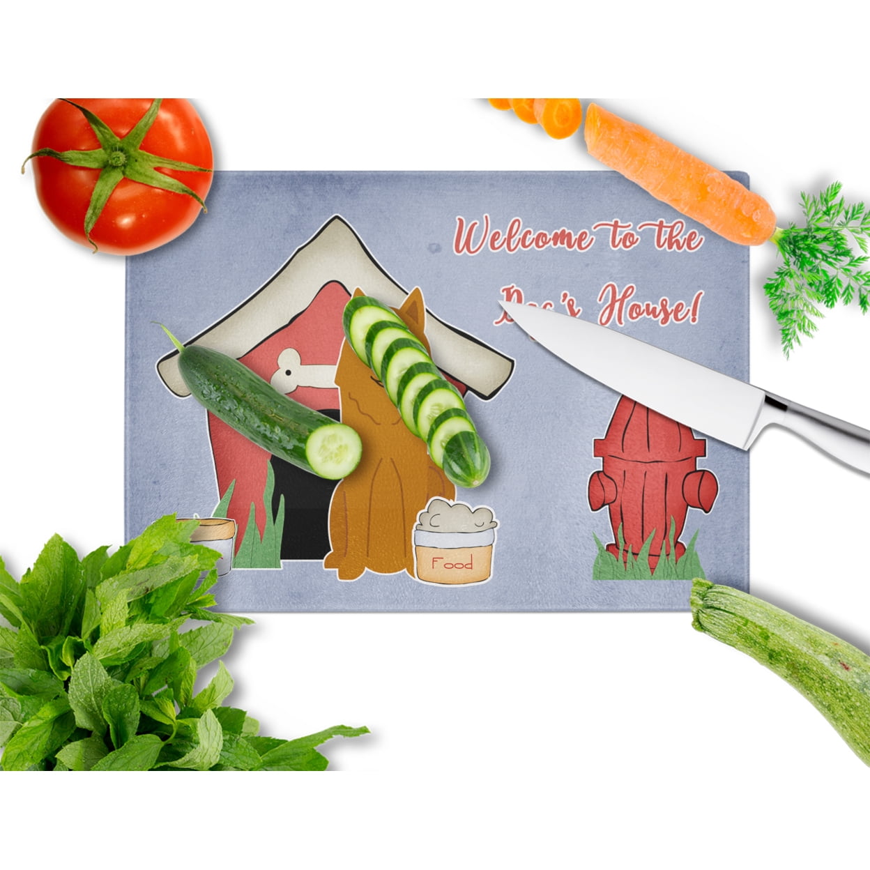 Caroline's Treasures Dog House Collection Karelian Bear Dog Glass Cutting Board Large